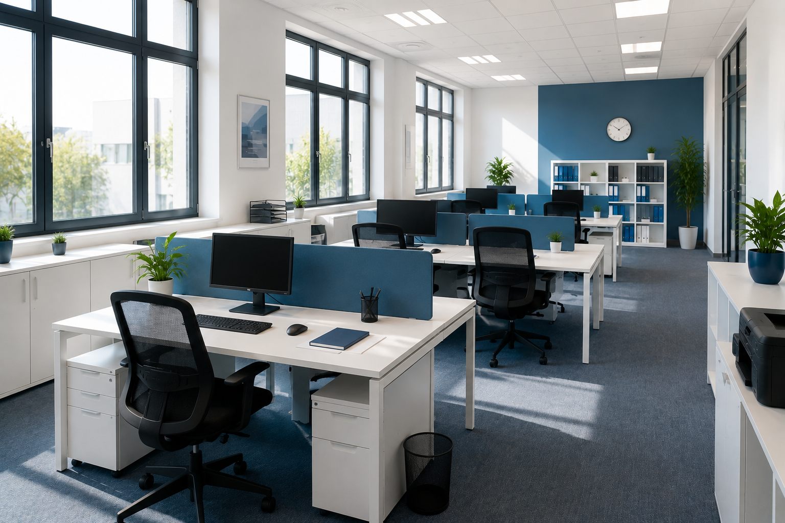 Espace de travail propre et lumineux